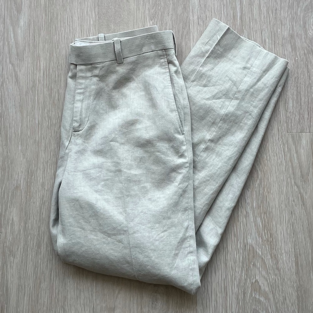 Michael Kors Beige Linen Work Trouser Pants